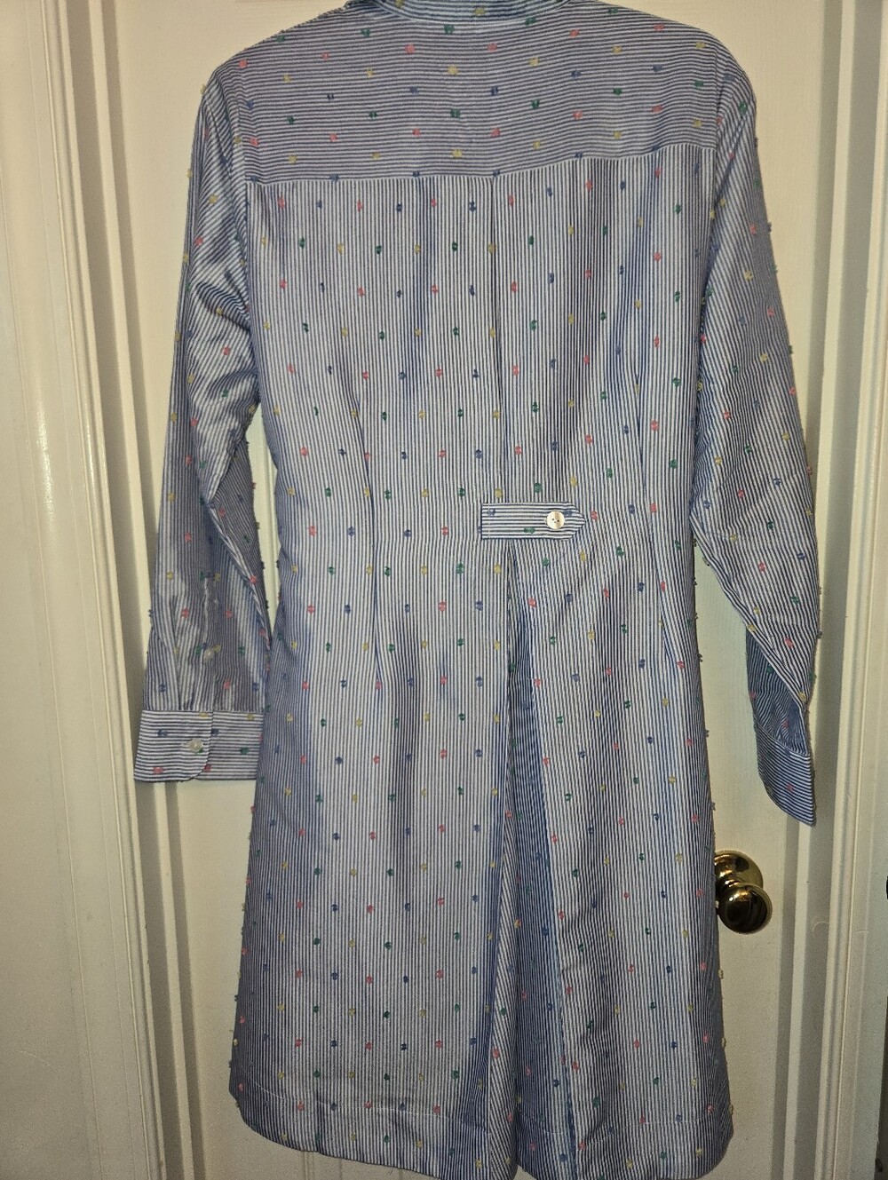 NWT Layla Shirt Dress In Blue Stripe - Large - Picture 9 of 11